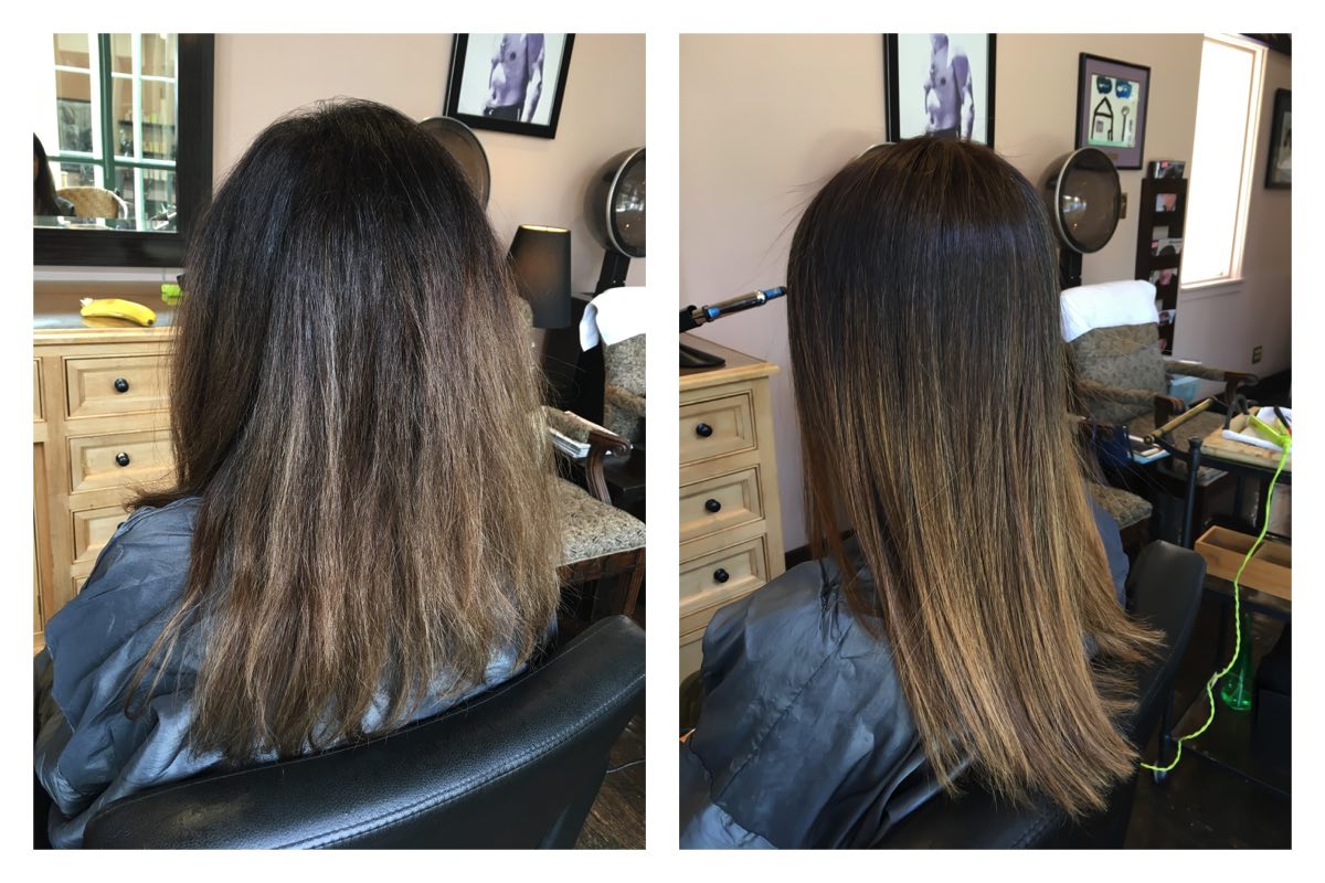 At home keratin shop treatment before and after