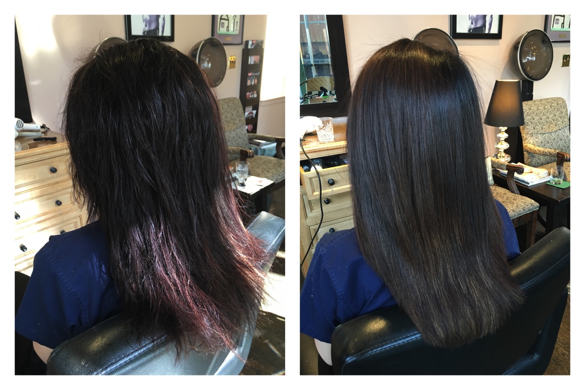 BEFORE AND AFTER KERATIN TREATMENTS Toxic Free Master Colorist