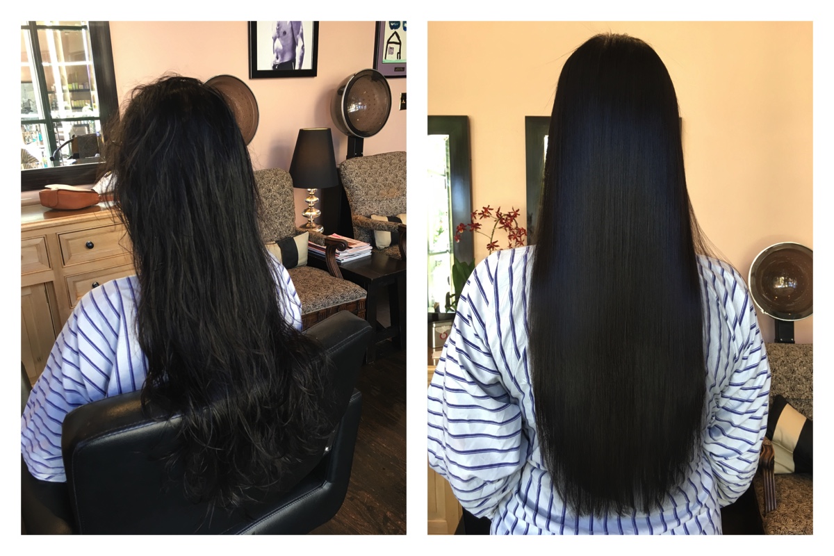 keratin treatment before and after