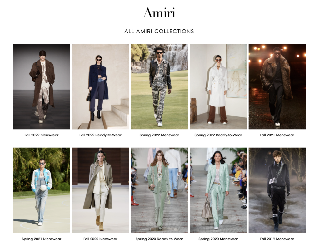 Amiri Fashion Show February 8, 2022